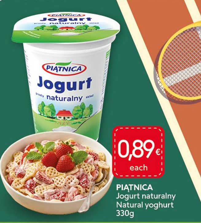 PIATNICA Jogurt naturalny Natural yoghurt 330g