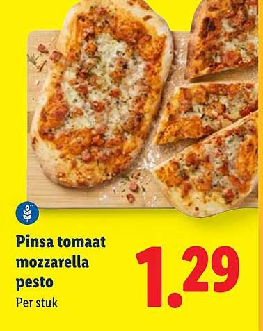 Pinsa tomaat mozzarella pesto