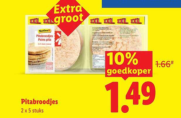 Pitabroodjes 2 x 5 stuks Extra groot