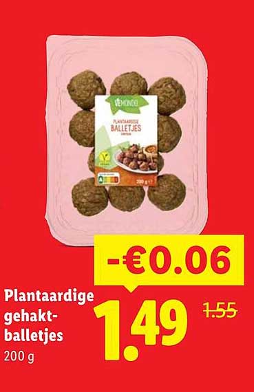 Plantaardige gehaktballetjes 200 g