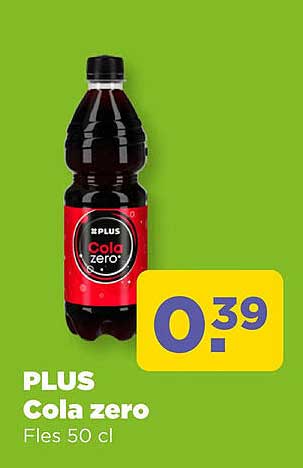 PLUS Cola zero Fles 50 cl