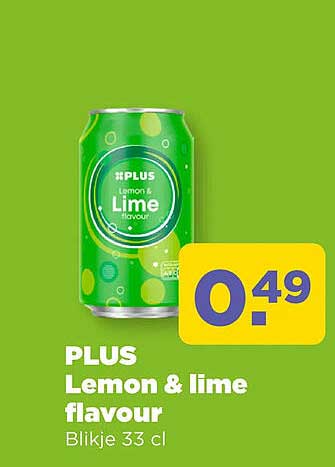 PLUS Lemon & lime flavour Blikje 33 cl