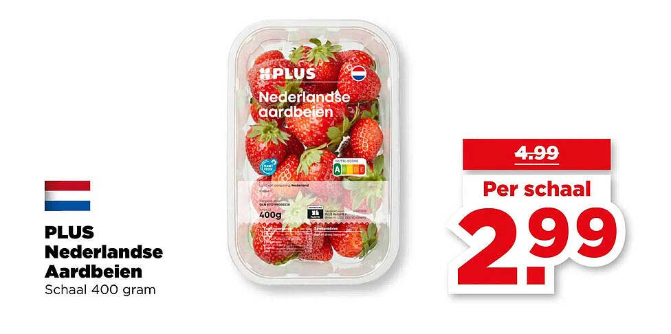 PLUS Nederlandse Aardbeien Schaal 400 gram