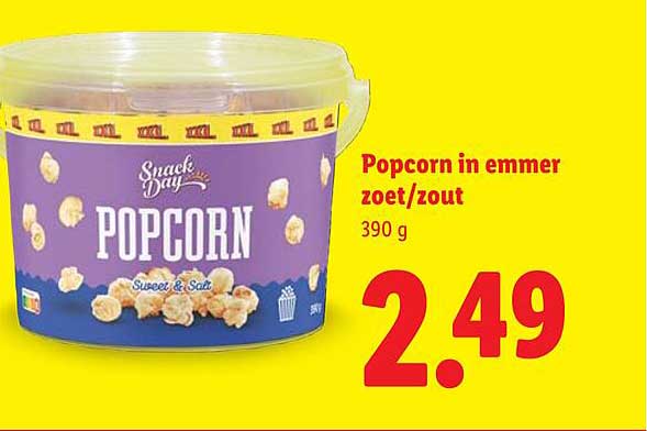 Popcorn in emmer zoet/zout
