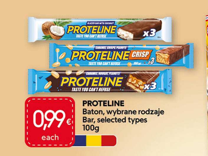 PROTELINE Baton, wybrane rodzaje Bar, selected types 100g