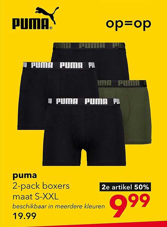 puma 2-pack boxers maat S-XXL beschikbaar in meerdere kleuren 2e artikel 50%