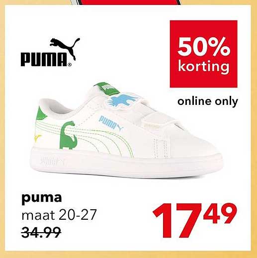 puma maat 20-27 50% korting online only