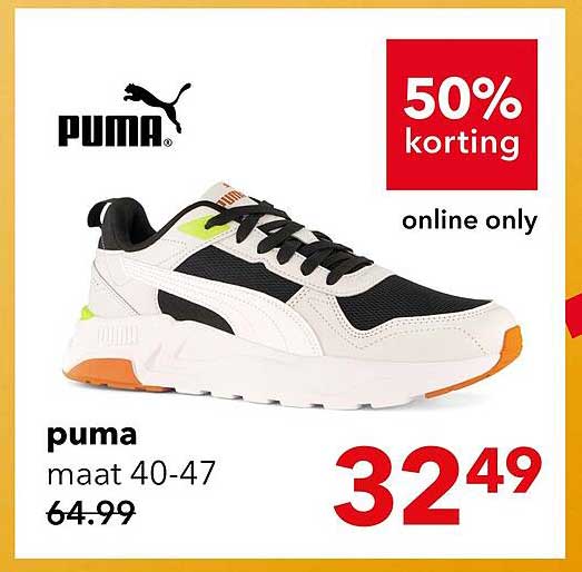 puma maat 40-47 50% korting online only