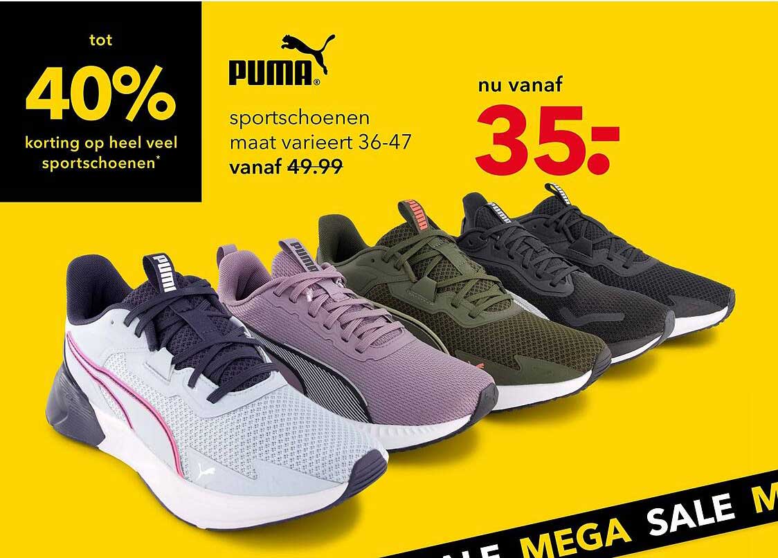 PUMA sportschoenen maat varieert 36-47 vanaf 49.99 nu vanaf 35-