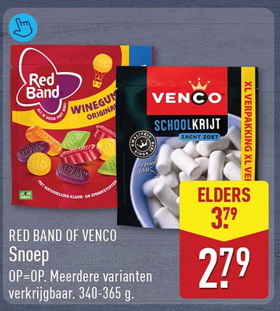 RED BAND OF VENCO Snoep OP=OP. Meerdere varianten verkrijgbaar. 340-365 g.