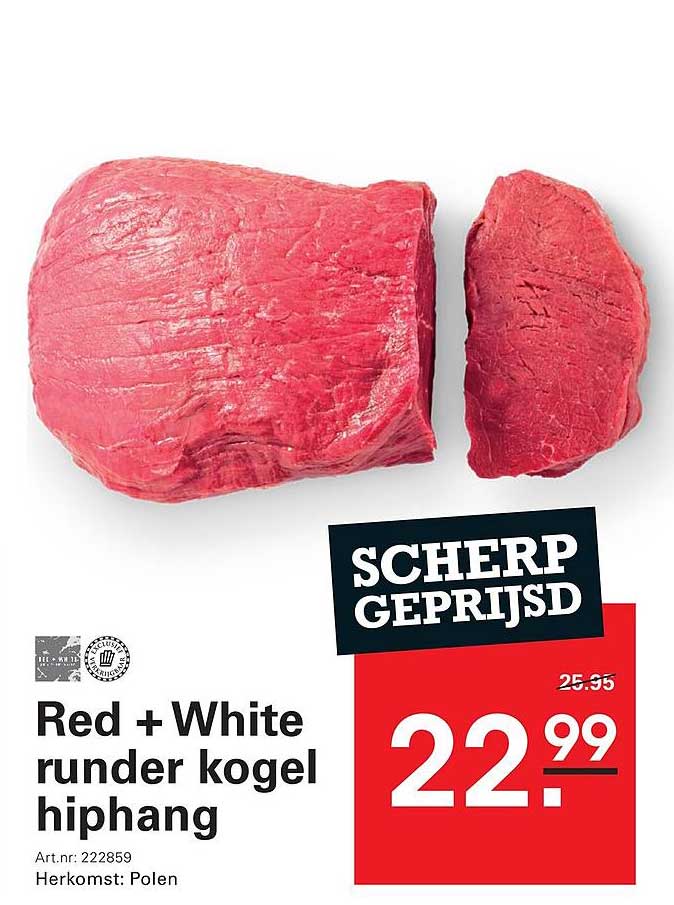 Red + White runder kogel hiphang