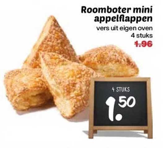 Roomboter mini appelflappen vers uit eigen oven 4 stuks