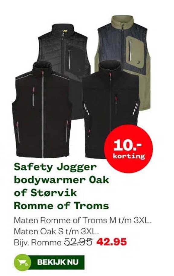 Safety Jogger bodywarmer Oak of Størvik Romme of Troms 10.- korting