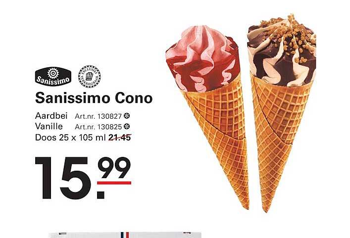 Sanissimo Cono Aardbei Vanille Doos 25 x 105 ml