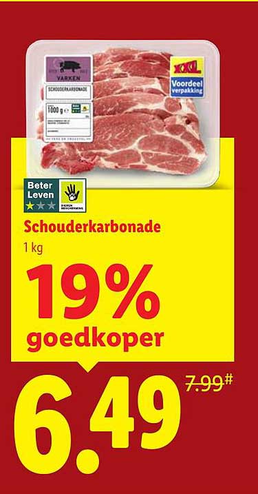 Schouderkarbonade 1 kg 19% goedkoper