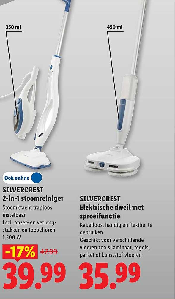 SILVERCREST 2-in-1 stoomreiniger -17%