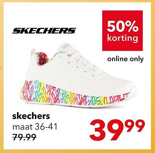 skechers maat 36-41 50% korting online only