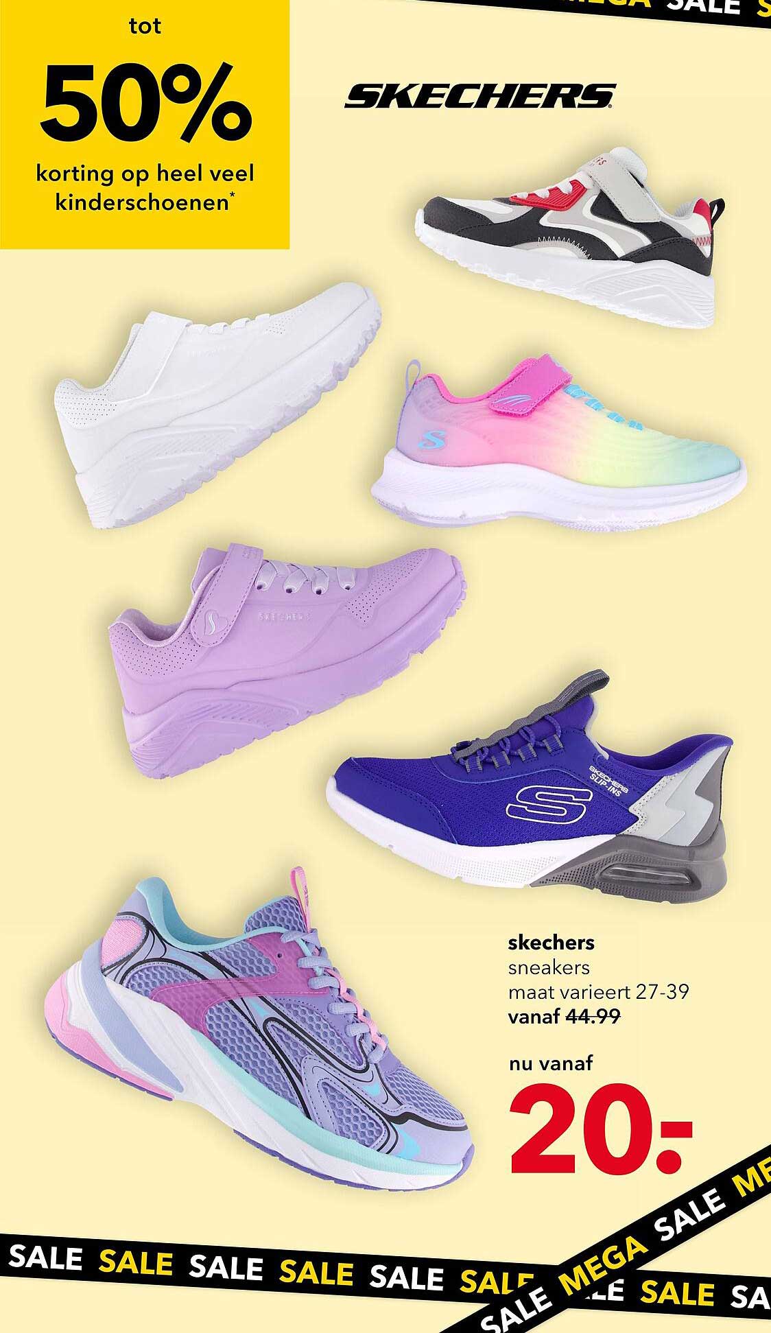 skechers sneakers maat varieert 27-39 vanaf 44.99 nu vanaf 20.-