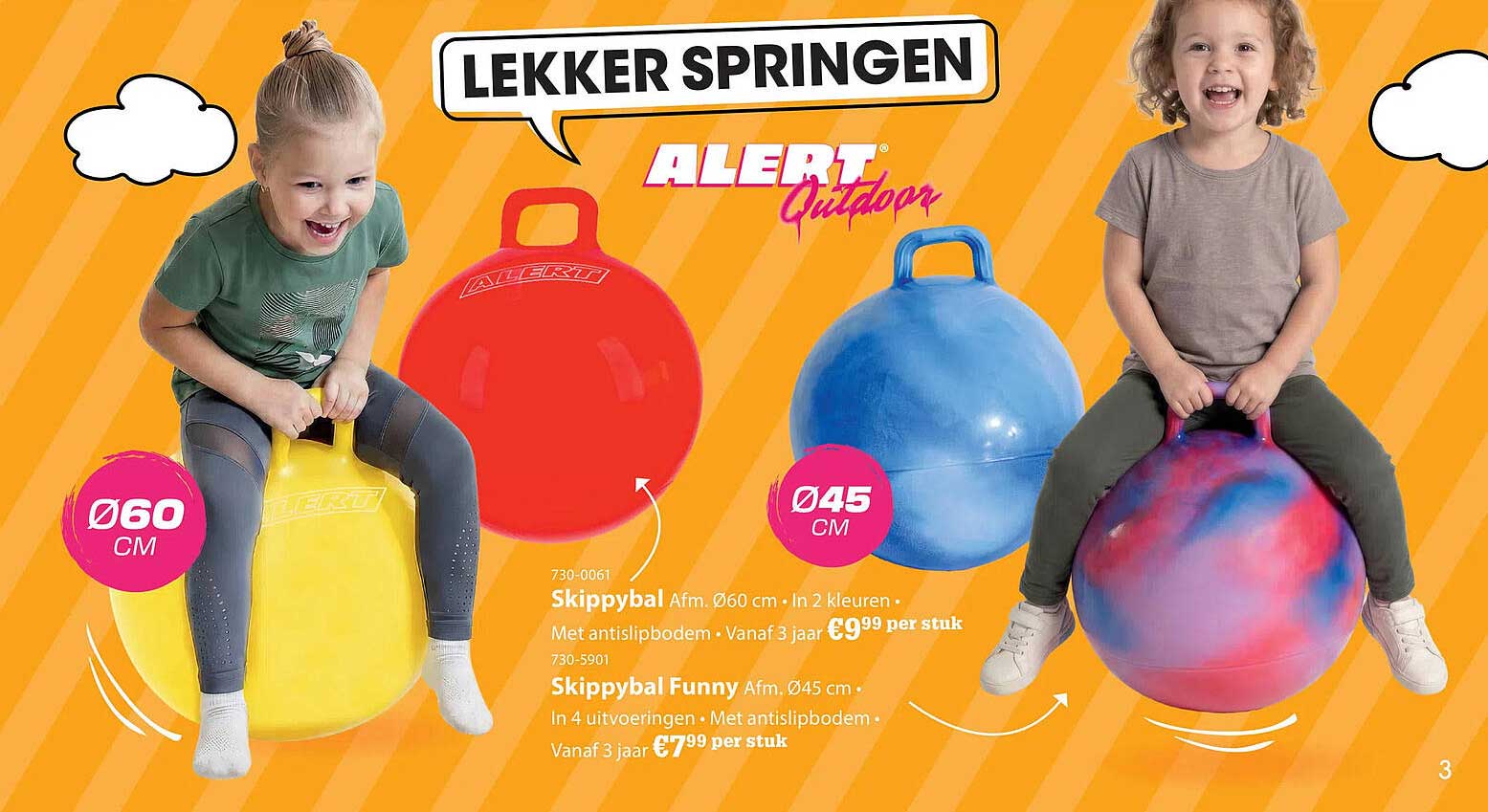 Skippybal Afm. Ø60 cm · In 2 kleuren · Met antislipbodem · Vanaf 3 jaar