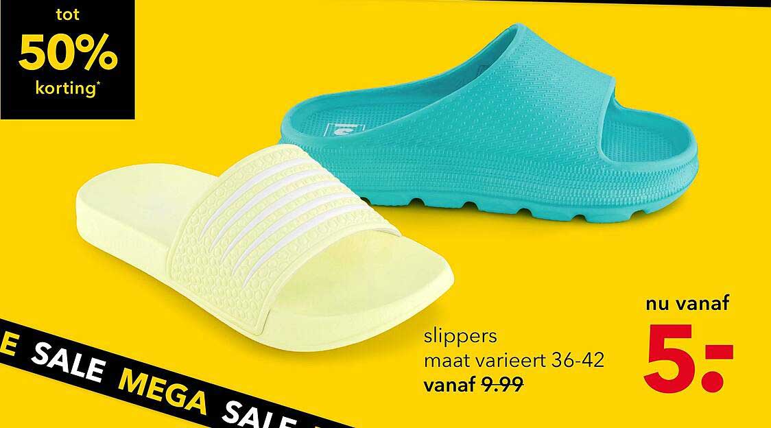 slippers maat varieert 36-42 vanaf 9.99