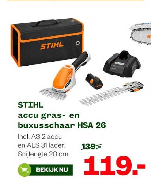 STIHL accu gras- en buxusschaar HSA 26