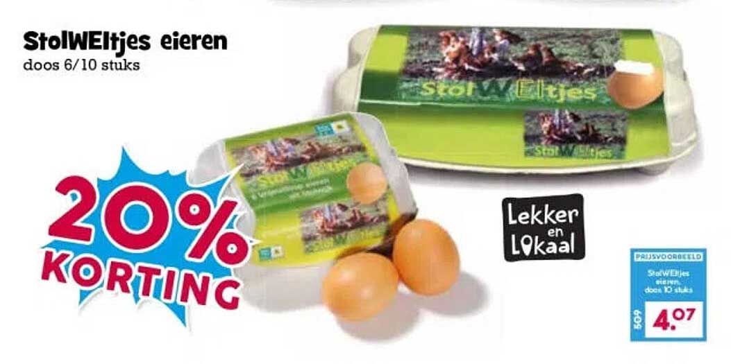 StolWElletjes eieren doos 6/10 stuks 20% KORTING