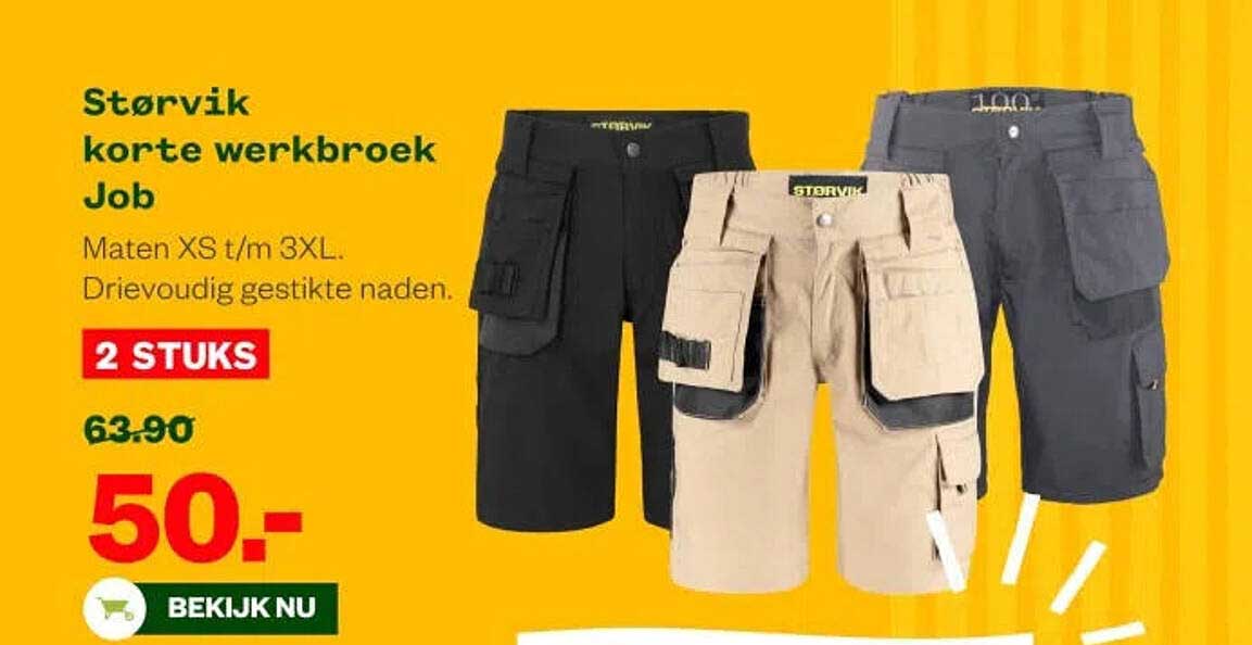 Størvik korte werkbroek Job 2 STUKS