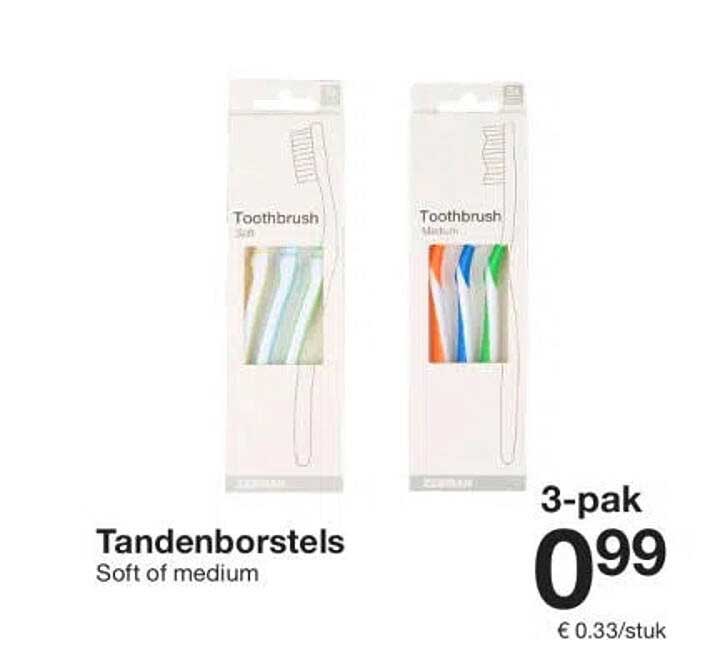 Tandenborstels Soft of medium 3-pak