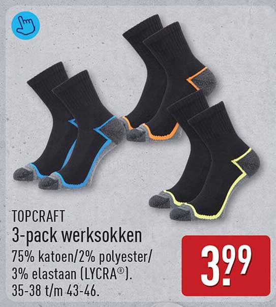 TOPCRAFT 3-pack werksokken