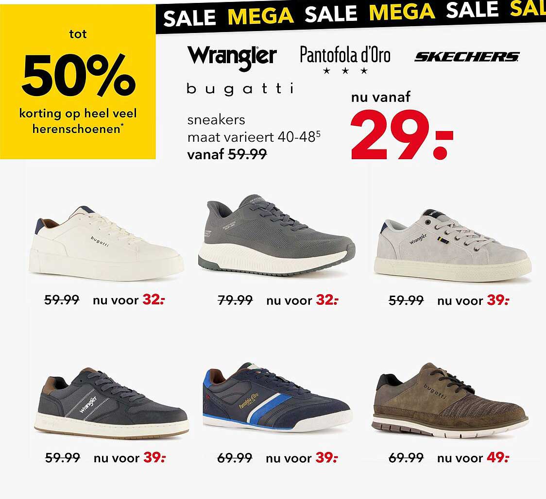 tot 50% korting op heel veel herenschoenen*
