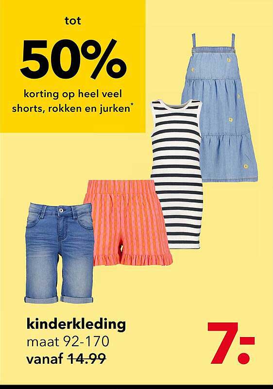 tot 50% korting op heel veel shorts, rokken en jurken*