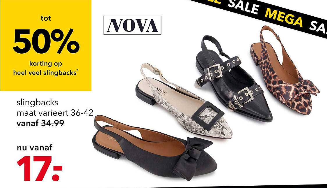 tot 50% korting op heel veel slingbacks