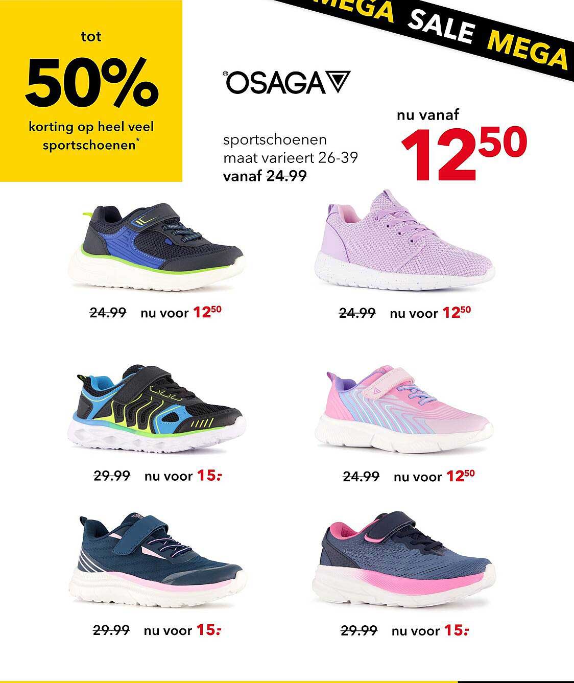 tot 50% korting op heel veel sportschoenen*