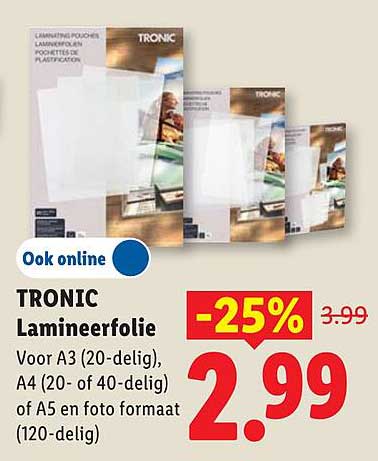 TRONIC Lamineerfolie -25%