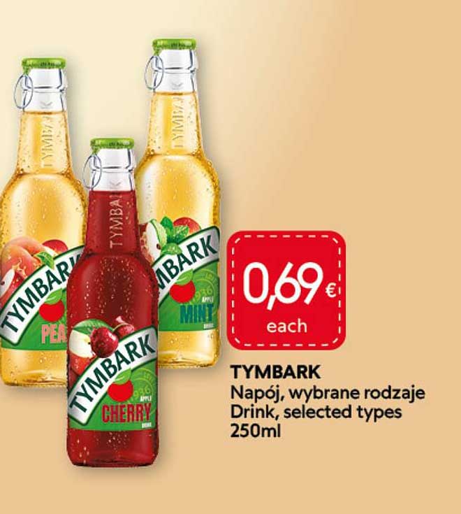 TYMBARK Napój, wybrane rodzaje Drink, selected types 250ml