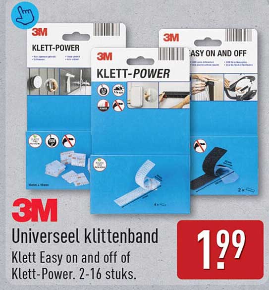 Universeel klittenband Klett Easy on and off of Klett-Power. 2-16 stuks.
