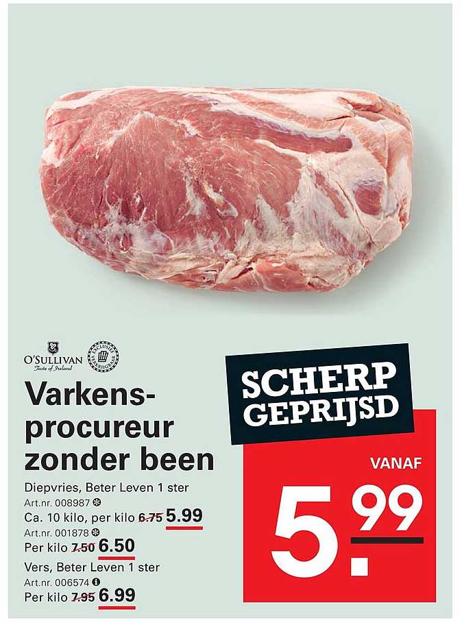 Varkensprocureur zonder been SCHERP GEPRIJSD
