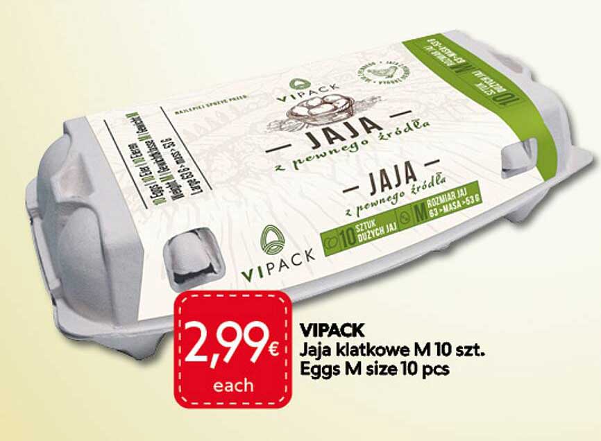 VIPACK Jaja klatkowe M 10 szt. Eggs M size 10 pcs