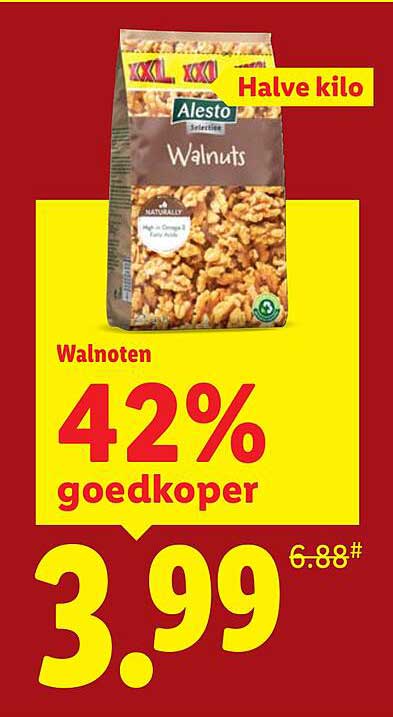 Walnoten Halve kilo 42% goedkoper