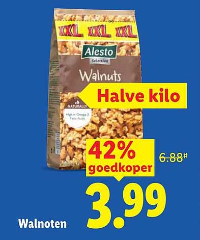 Walnoten Halve kilo 42% goedkoper
