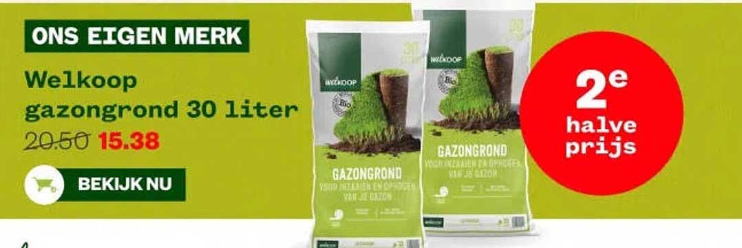 Welkoop gazongrond 30 liter 2e halve prijs