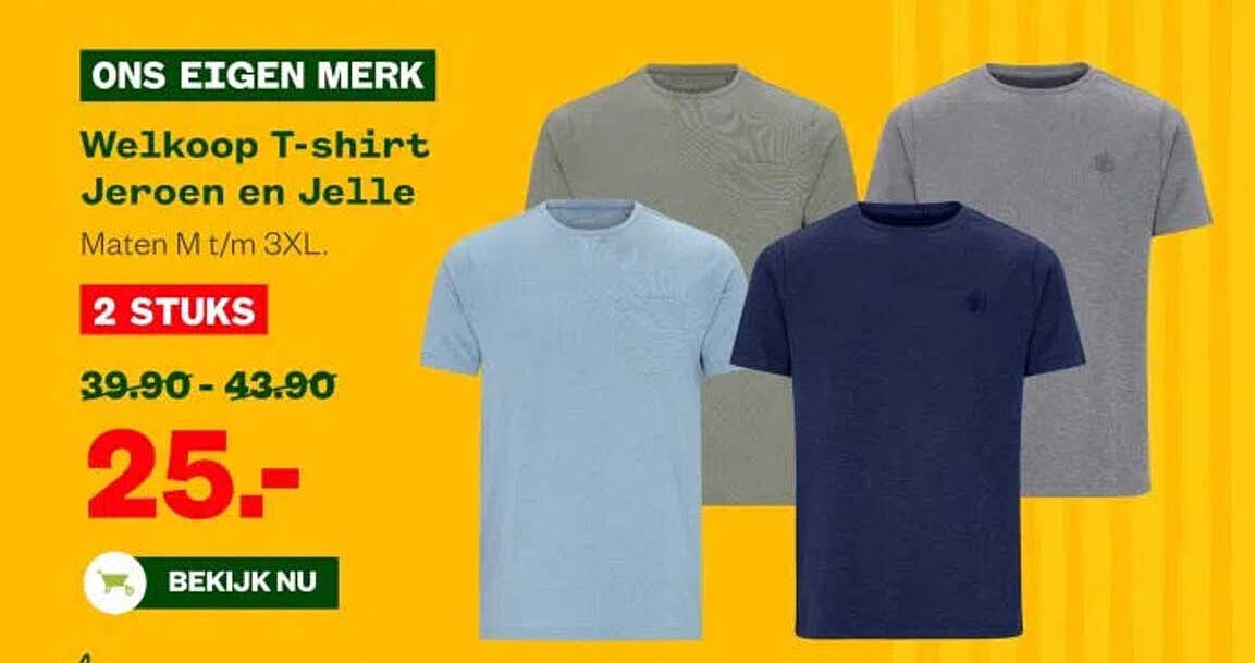 Welkoop T-shirt Jeroen en Jelle 2 STUKS