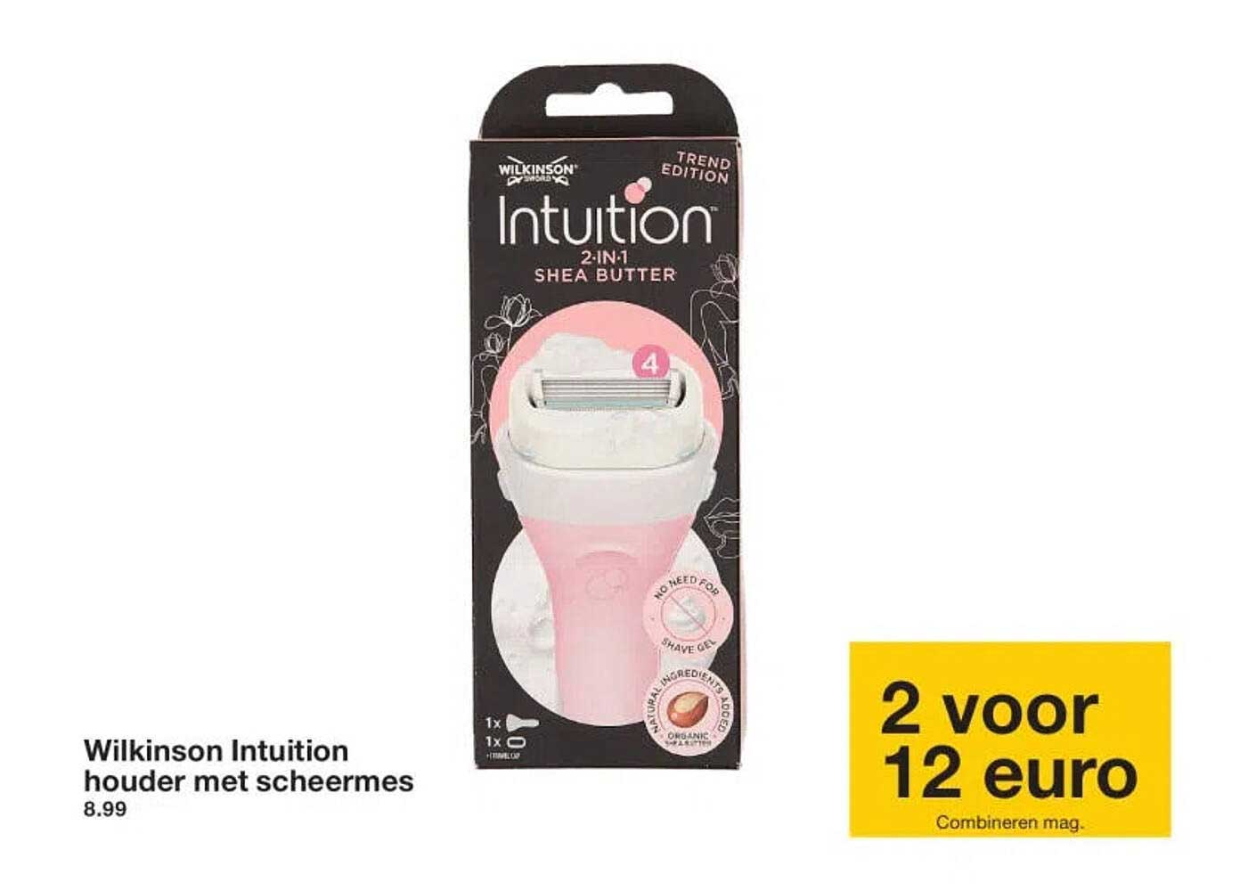 Wilkinson Intuition houder met scheermes 2 voor 12 euro