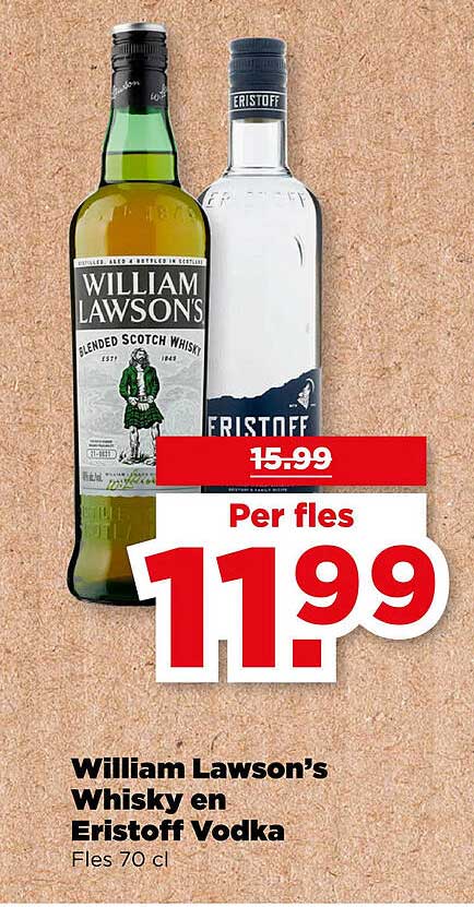 William Lawson’s Whisky en Eristoff Vodka
