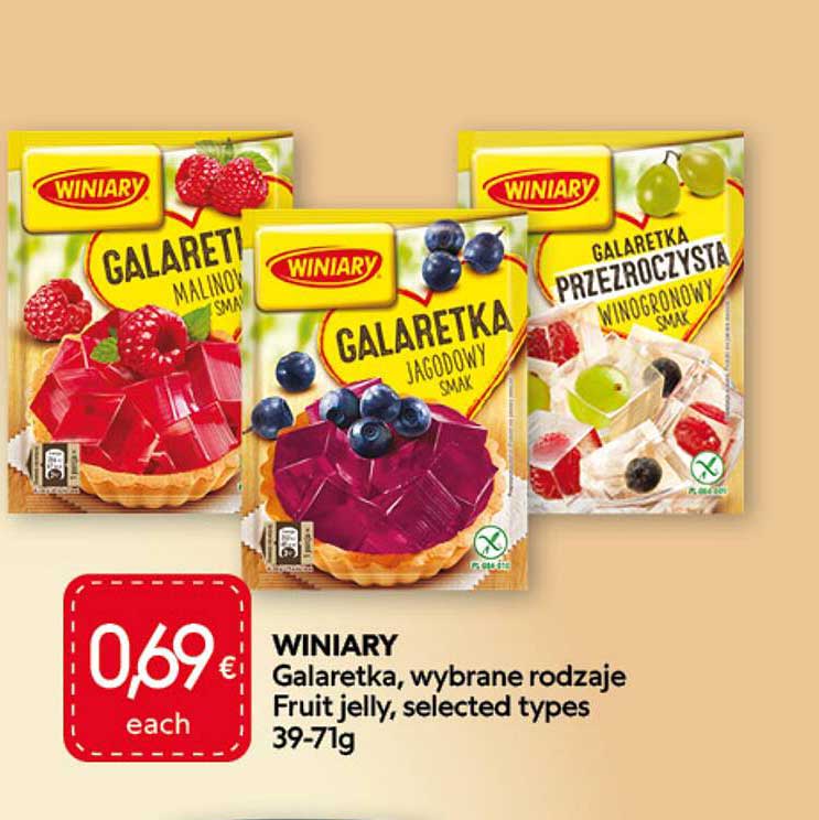 WINIARY Galaretka, wybrane rodzaje Fruit jelly, selected types 39-71g