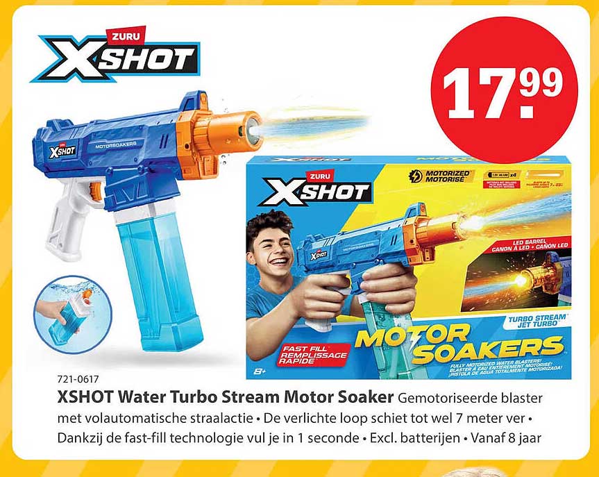 XSHOT Water Turbo Stream Motor Soaker Gemotoriseerde blaster