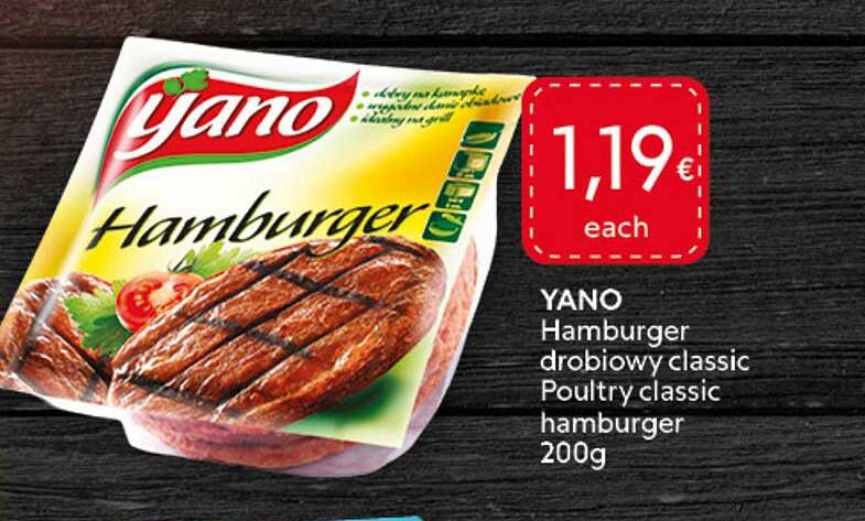 YANO Hamburger drobiowy classic Poultry classic hamburger 200g