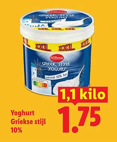 Yoghurt Griekse stijl 10% 1,1 kilo