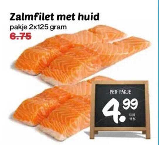 Zalmfilet met huid pakje 2x125 gram
