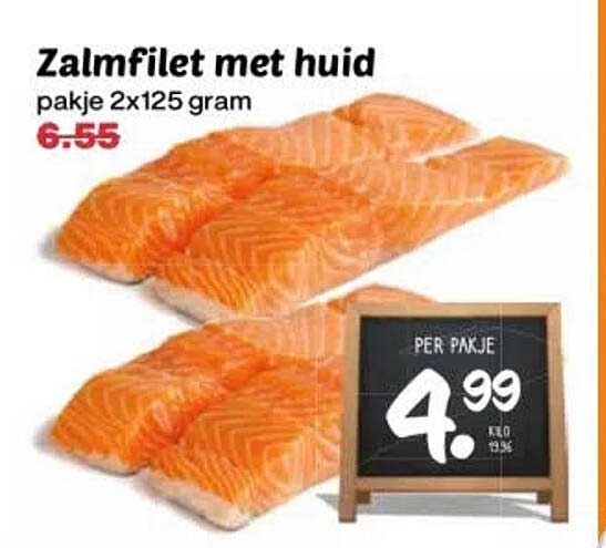 Zalmfilet met huid pakje 2x125 gram